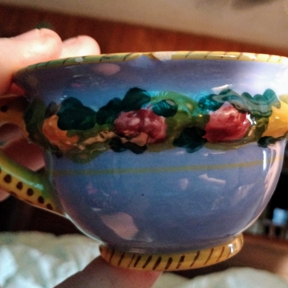 Vintage Bitossi Italy Terracotta Della Robbia Ewer & Cup - Picture 6 of 6